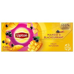 Ceai LIPTON Mango si Coacaze Negre, fructe, 20 pliculete