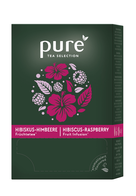 Tchibo Pure Tea Zmeură Hibiscus – Infuzie de fructe, 25 plicuri