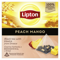 LIPTON Mango si Piersica, ceai, Negru, 20pliculete piramidale