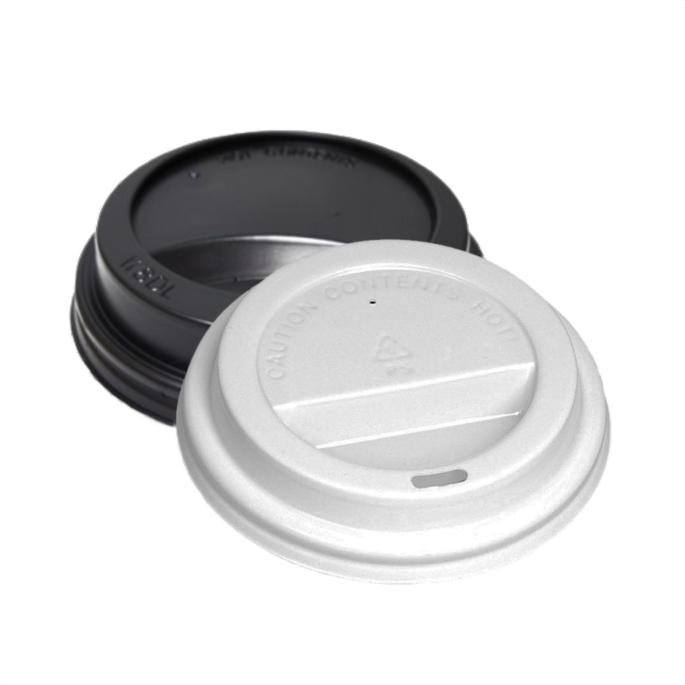 Capace din plastic 80 mm , pentru pahare de carton 8OZ  100 bucati pe set