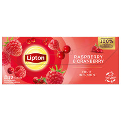Ceai LIPTON Zmeura si Merisoare, fructe, 20pliculete