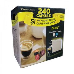 Aparat Capsule Tchibo Cafissimo Pure Plus, Bej + 240 Capsule Incluse
