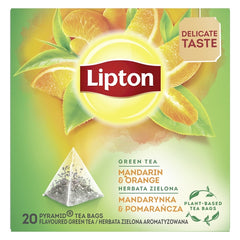 Ceai verde cu fructe LIPTON Mandarin & Orange 20 pliculete piramidale