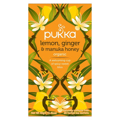 Ceai PUKKA Infusion Lemon&Ginseng cu miere Manuka, organic 20 pliculete