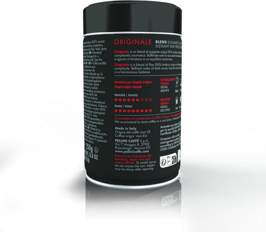 Cafea Pellini Macinata Top, 100% Arabica, Cutie Metalica, 250g